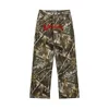 Letter Towel Embroidery Camouflage Cargos for Men Streetwear Casual Y2K Baggy Overalls Pants Oversized Unisex Spliced Trousers 240320