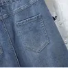 kvinnor plus storlek 3xl 4xl 5xl vintage denim kjol hög midja en rad 2024 Summerkläder kvinnliga koreanska hrajuku stora kjolar t9ho#