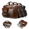 100 äkta läder portfölj män väska affär handväska manlig bärbar dator axel väskor på naturliga hud män portfölj 240320