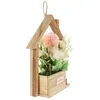Декоративные цветы в европейском стиле, деревянная подвесная раковина, настенная цветочная корзина, искусственная
