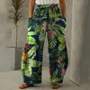 Spodnie damskie Boho dla kobiet 2024 Kwiatowe druk kwiatowy nadmierny streetwear retro harem dziewcząt harem