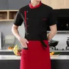Chef Shirt Hat Apr Profial Chef Uniform Set 3 pièces Chapeau Apr Shirt Combo pour Hôtel Cuisine Restaurant Cuisine Unisexe X5sY #