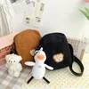 corduroy Single Shoulder Crossbody bag is Versatile for Outdoor Travel Fiable and Fresh And cute Little Bear for Students A44O#