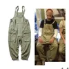 Pantaloni da uomo Stile Safari Salopette Mti-Pocket Uomo Streetwear Lavoro Cargo Tuta Salopette Pantaloni con bretelle larghe Drop Delivery Abbigliamento Clot Dhzao