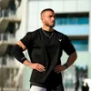 Mäns T-shirts Mens Summer Short Sleeve Fitness T-shirt Running Sports Muscle Stor storlek Sport T-shirt Casual High Quality Top J240330