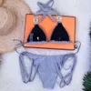 Costumi da bagno da donna Gioielli in cristallo Bikini Bikini scintillante per ragazze Costumi da bagno a due pezzi per donna Costumi da bagno push up di lusso Costume da spiaggia J240330