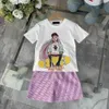 Модные детские спортивные костюмы Summer Girls Sut Sust Kids Designer Designer Размер 90-150 см. Мазку