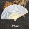 Estatuetas decorativas atacado 50 pçs/lote portátil chinês simples mão tecido dobrável ventilador decoração de casamento presentes para convidados