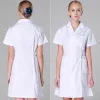 Femmes blanches Dr Infirmière Uniforme de travail Vêtements de travail Robe de soins de santé Polyester Cott Couleur unie Lg Scrub Dres I7cS #