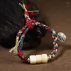 Braccialetti con ciondoli Bracciale in osso di animale in stile tibetano Perline buddiste Corda rossa intrecciata a mano Regalo per uomini e donne Ornamenti Droship