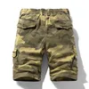 Summer Men Cotton Cargo Camouflage Shorts Men Clothing Casual Breeche Bermuda Beach Jogger Shorts Male Drop 240327