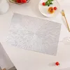 Table Mats Rectangular Round Placemats Restaurant Hollow PVC Decoration Meal Mat Anti- Dining Line Steak Plate Dinner Pad