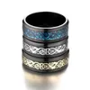 Обручальные кольца Дракон викингов Обручальные кольца из нержавеющей стали для мужчин Черный вольфрам с инкрустацией Синие кольца из углеродного волокна Ювелирные изделия Anillo Hombre 24329
