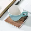 Bordmattor Autumn Rain Ceramic Coasters (fyrkant) Ställ in söt för kaffekoppar Muggdekoration och tillbehör