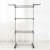 Cintres Fashion Home Vêtements Rack Landing 3 couches Pliant Linge Adapté au Séchage