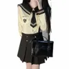 Corea Uniform College Style Lg manica camicia vestito gonne a pieghe Imposta ragazze sveglie uniformi marinaio costumi scuola giapponese U3Oq #