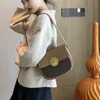 Cuir de vachette léger luxe femmes bandoulière haute fi conception anneau en métal bouche en cuir uni élégant rétro épaule sac de selle k3bZ #