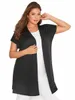 Plus Size Summer Casual Lgline Cardigan Women Short Sleeve Loose Black Kimo Large Size Elegant Open FRT CARDIGAN 7XL 8XL N7N7#