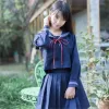 nuovo stile giapponese coreano Kawaii ragazze JK uniforme della scuola superiore ragazze donne vestito da marinaio uniformi Anime Cosplay gonna a pieghe Set A60D #