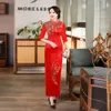 chinese new year women clothes bride mermaid tail lg dr red chegsam qipao wedding Plus size woman evening Drag Phoenix c1Lv#