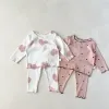 Milancel 2023 Pajama à printemps pyjama dot imprimé fille bébé dormeur porte tout-petit filles vêtements d'intérieur costume