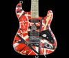 Tung Relic Edward Van Halen Franken Stein Electric Guitar White Black Stripe Red Floyd Rose Tremolo Bridge Locking Nut Specia5530538