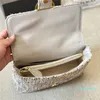 Wollen crossbody tas ontwerper schoudertassen verwijderbare riem gouden hardware magnetische knop slikpatroon kleine tote portefeuilles 26 cm