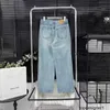 디자이너 사우스 오일 고품질 CE New Women 's Side Denim 슬리밍 높은 허리 스트레이트 다리 바지 올바른 V7YH