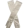 女性の光沢のある長い手袋革濡れた見た目ラテックスパーティーオペラコスチューム