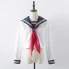 Japonais JK Costume Trois Lignes Femme Uniforme Scolaire Lycée Marin Costume Marine Cosplay Costumes Étudiant Filles Jupe Plissée j9Pz #