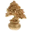 Flores decorativas cristal dinheiro árvore bonsai desktop ornamento decoração sorte resina clássico estilo chinês estátua de escritório