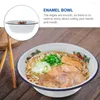 Dinnerware Sets Enamel Basin Kitchen Enamelware Household Soup Server Round Deepen Noodle Bowl Salad Mixing