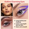 Qi 12 PCS/SET EYE MAKEUP Vattentät neon Färgglad flytande eyelinerpenna smink Comestics Långvarig svart ögonfoderpenna 240325