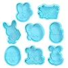 Bakning formar 4st Happy Easter 3D Egg Biscuit Mold Plastic Tool Cookie Cutter Fondant Party Diy Cake Decoration