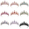 ولي العرس Tiaras Tiaras Rhinestone Diadem Girls Birthday Noiva Headpiece Coronitas لمدة 15 عامًا من إكسسوارات الشعر الزفاف المجوهرات