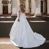 Jeheth classico abito da sposa in raso per le donne 2023 sposa Lg Sleevees Applique abiti da sposa Plus Size A-Line abiti da sposa F6Xd #