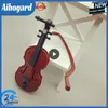 Figurine decorative Collezione di strumenti musicali in legno da 8 cm Ornamenti Mini violino con supporto Regali di decorazione modello in miniatura