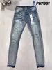 Pur-ple Jeans Homme Designer Jeans Skinny Jeans Ripped Biker Slim Straight Pantalon Skinny Stack Jeans Mode Jean Hommes Pantalon Noir 2024
