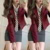 Veste Blazer Fi Femmes Automne Filles Uniforme Costume Ensemble Haute Printemps Taille Nouvelle École De Style Collège Coréen S9b0 #