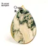 Pendentif Colliers Bijoux de mode Naturel Dendritique Mousse Agate Pierre Goutte Collier Cadeau Intemporel Pour Fille Amie DIY Faire BM365