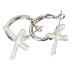 Hoop Earrings Lace Ribbon Bowknot Drop Ear Jewelry For Daily Wear Gatherings DropShip