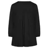 plus Size Lg Sleeve Spring Autumn Elegant Swing Top Women Pleated Frt Loose Black Tunic Large Size Casual Blouse 6XL 7XL 8XL p6X6#