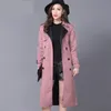 Fashion Buckskin Suede Trench Coats Women Spring Autumn Long Coat S-6XL Windbreaker Female Double Breasted Trench A2841 240318