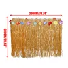 Table Skirt 2M/2.76M Gold Tropical Hawaiian Style Flower Decor Edge Border Bench Grass Cover For Party