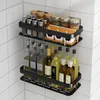 Hooks Bathroom Shelves No-drill Wall Mount Corner Shelf Shower Storage Rack Holder For Shampoo Organizer Kitchen Accessories