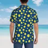 Męskie koszule zwykłe plasterki cytrynowe koszula wakacyjne męskie paski wydruku hawajskie krótkie rękawy nadruk vintage duże bluzki prezent