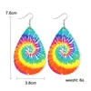 Dangle Lustre Nouvelle Mode Mignon Imprimé Crayon Arc-En-Ciel Couleur Boucle D'oreille En Cuir J'aime Musique Art Boucles D'oreilles Enseignant Étudiants A Dhsvk