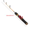 Canne Canna da pesca nel ghiaccio Canna da pesca invernale portatile 52cm Antiscivolo Assorbimento del sudore Maniglia Canna da pesca Esca in metallo Spinning Strumento di pesca