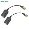 Escam 2pcs 3000ft mesafe UTP video balun bükülmüş cctv balun pasif alıcı -vericiler bnc kablo cat5 cctv adaptör