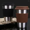 Mugs Fashion Coffee Mug Stainless Steel Water Leak-proof Smooth Edge Anti-slip Heat Insulated Cup